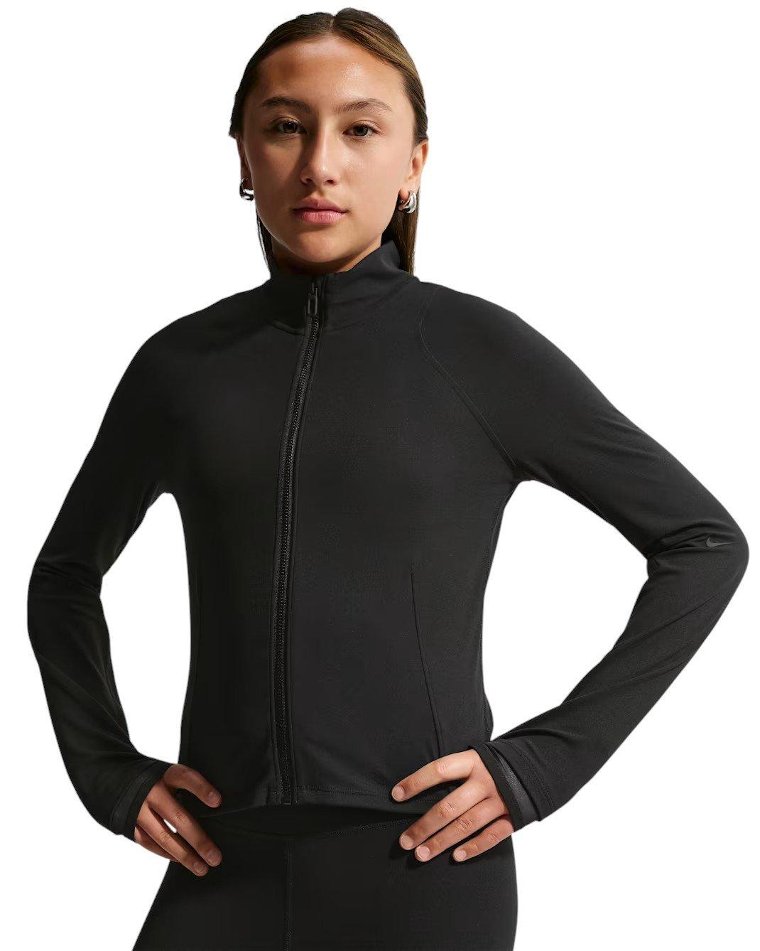 Nike Big Girls' MAVN Dri-FIT Fitted Full-Zip Long-Sleeve Top - Black - BLACK